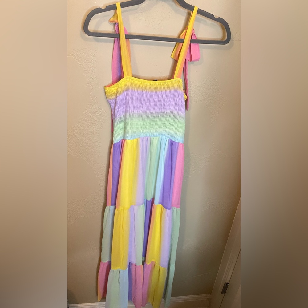 Gorgeous sherbert rainbow maxi dress